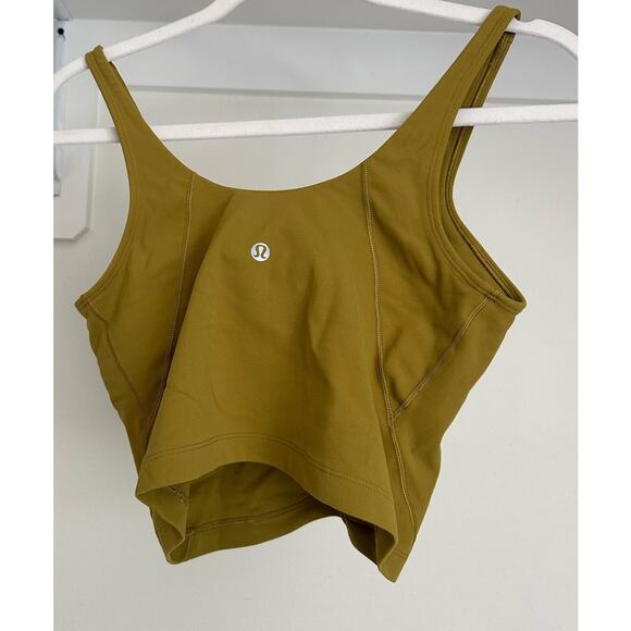 Lululemon Align Tank Crop With Bra size 8 Bronze Green - Picture 2 of 6